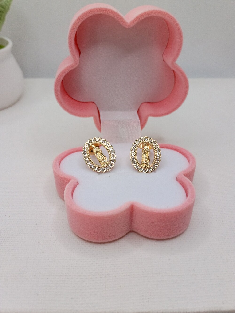 Virgin Mary Stud Earrings